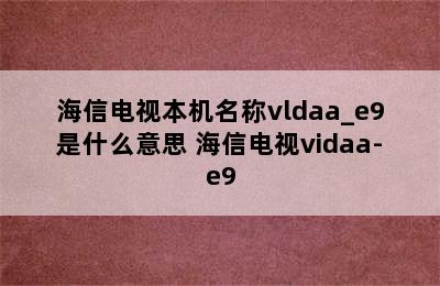 海信电视本机名称vldaa_e9是什么意思 海信电视vidaa-e9